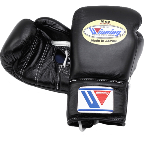 Winning Lace-up Boxing Gloves - Black – WJapan Boxing