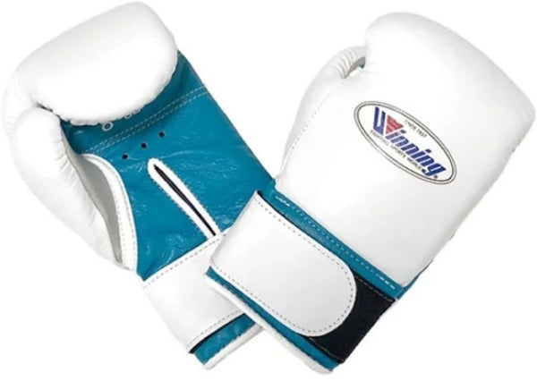 Winning Velcro Boxing Gloves - White · Sky Blue – WJapan Boxing