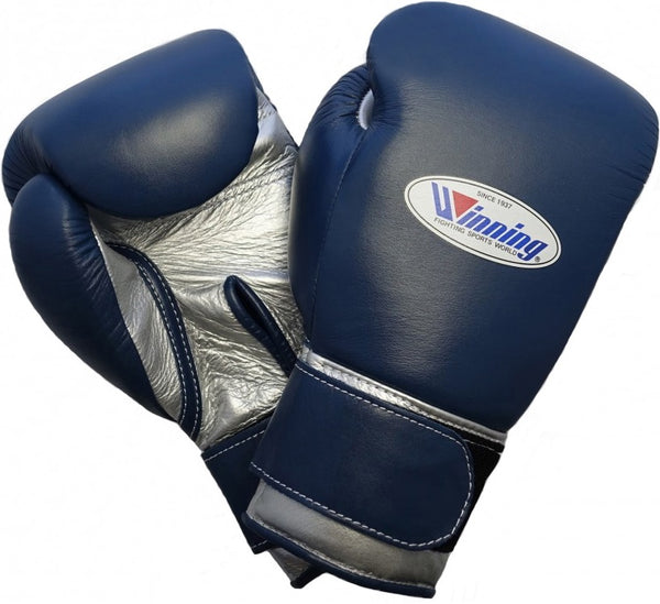 Winning Velcro Boxing Gloves - Navy · Silver – WJapan Boxing