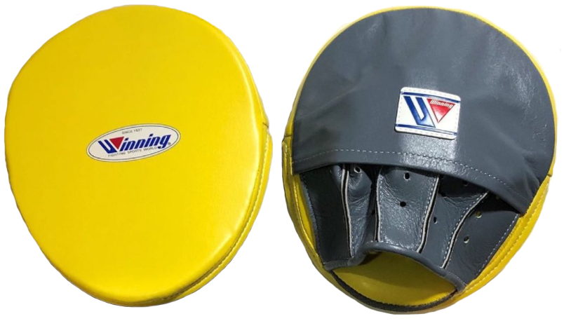 Winning Oval Curved Punch Mitts - Yellow · Gray – WJapan Boxing